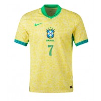 Brasilien Vinicius Junior #7 Fußballbekleidung Heimtrikot Copa America 2024 Kurzarm